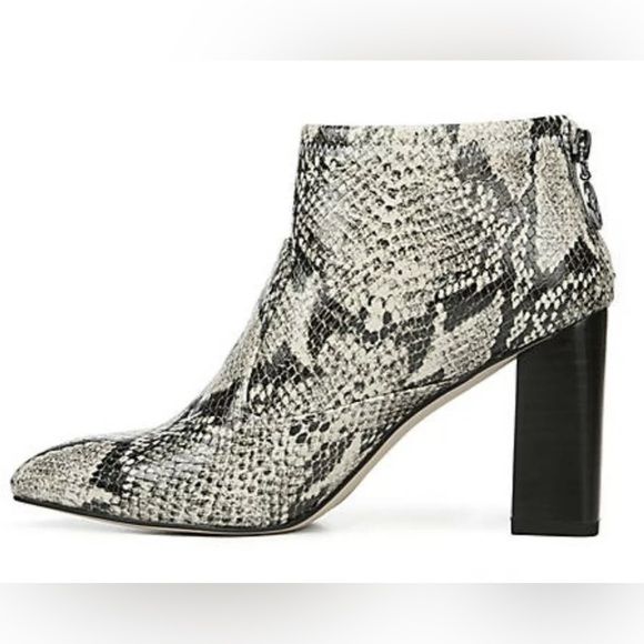Franco Sarto Kortney Leather Snakeskin Print Block Heel Ankle Bootie Size 7.5 - Picture 8 of 12